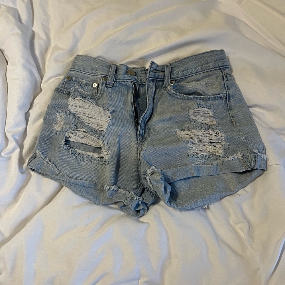 light wash aeropostale mom shorts